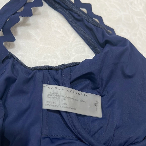 Karla Colletto Ines V-Neck One-Piece in Navy - Picture 8 of 9